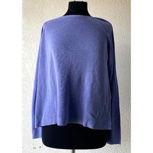 Eileen Fisher Purple Lilac Organic Linen & Cotton Raglan Sweater S/P